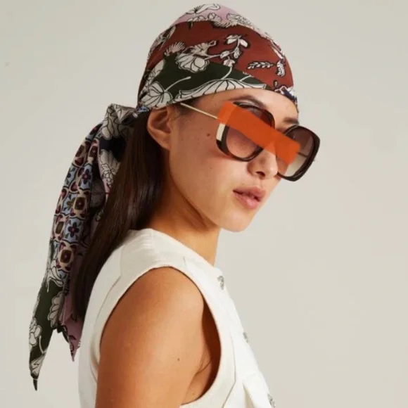 NWOT Max Mara Weekend Label-cut Printed Silk Twin Scarf Sz:90*90cm Spring/Summer - Picture 4 of 16